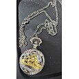 Pánské kapesní hodinky vintage dutý bronzový design lokomotivy quartz kapesní hodinky s řetízkem dárky pro muže a ženy k Dni otců
