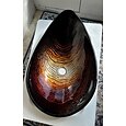 lavabo da bagno rettangolare 21 "x15", miscelatore lavabo e scarico combinato con scarico a scomparsa, lavabo artistico in vetro temperato colorato a forma di barca, lavabo da appoggio sopra lavabo lavabo artistico