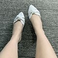 Dámské flyknit nazouvací balerínky s uzlem - měkký pletený svršek se stylovými pruhy a odolnou podrážkou, ideální pro pohodlné a neformální aktivity