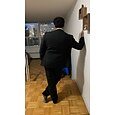 černá bílá vínová pánské svatební/večerní obleky jednobarevné 3dílné formální standardní střih jednořadé na jeden knoflík