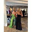 Zelená modrá květinová vyšívaná večerní róba elegantní šaty formální svatba podlahové délky krátký rukáv bez ramínek satén s rozparkem