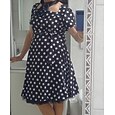 dámské áčkové rockabilly šaty puntíky swingové šaty světlice s doplňky sada 50. léta 60. léta retro vintage s čelenkou šifon šátek náušnice kočičí brýle perlový náhrdelník rukavice 7ks