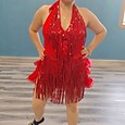 Latinské tance Šaty Třásně Dámské Výkon Trénink Bez rukávů Přírodní Nylon