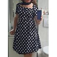 dámské áčkové rockabilly šaty puntíky swingové šaty světlice s doplňky sada 50. léta 60. léta retro vintage s čelenkou šifon šátek náušnice kočičí brýle perlový náhrdelník rukavice 7ks