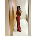 ピンストライプブレザー二点セットパンツスーツ母親の花嫁パンツスーツクラシックビンテージシンプルVネックピークラペルフロアレングスロングスリーブフラップポケット付き