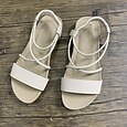 Women's Beige Flat Sandals with Crisscross Straps – Casual Minimalist Summer Shoes for Walking, Travel, and Daily Wear