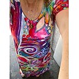Dámské maxi šaty tričkové šaty tee šaty plážové šaty shift šaty boho dovolená párty prázdniny pravidelný střih vintage bohémské krátký rukáv kulatý výstřih černá červená námořnická modř modrá