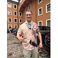 Pánské Zvíře Lev Košile Košile na knoflíky Krátký rukáv Módní Designové Na běžné nošení Venkovní Ležérní Léto Jaro Přehnutý Tisk Vodní modrá Hnědá Khaki Šedá