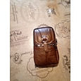 Men's Multi Functional Genuine Leather Shoulder Bag Cell Phone Crossbody Purse Phone Holster Case Leather Belt Waist Pouch Small Messenger Bag