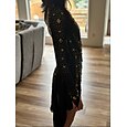 Figure Skating Dress Women's Girls' Ice Skating Dress Black Open Back Asymmetric Hem Mesh High Elasticity Training Competition Skating Wear Classic Crystal / Rhinestone Long Sleeve Ice Skating Figure