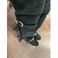 dámské mokasínové semišové třásňové kozačky ke kolenům - vintage boho styl, vyšívané detaily, pohodlná podrážka, ideální na festivalové nošení i běžné outfity
