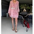Women's Mini Dress Casual Dress Basic Casual Vacation Daily Regular Fit Plain 3/4 Length Sleeve V Neck Pink Gray Summer