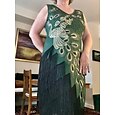 Retro Antiguo Rugido 20s 1920s Vestido Flapper Vestidos Accesorios El gran Gatsby Invitado a la boda Lentejuelas Borlas Mujer Fiesta / Noche Mascarada Recepción de Boda Adulto Vestido Guantes