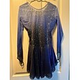 Figure Skating Dress Women's Girls' Ice Skating Dress Blue Stretchy Training Competition Skating Wear Thermal Warm Crystal / Rhinestone Long Sleeve Ice Skating Figure Skating