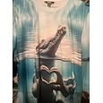 Men's Crocodile Funny T Shirt Short Sleeve T shirt 3D Print Crew Neck Shirt Exaggerated Designer Party Holiday Blue Summer Spring Clothing Apparel S M L XL XXL XXXL