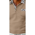 Men's Business Polo Golf Shirt Work Casual Lapel Classic Short Sleeve Basic Modern Color Block Patchwork Button Spring & Summer Regular Fit Light Yellow milk white khaki Gray Business Polo