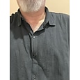 Men's Shirt Linen Shirt Summer Shirt Beach Wear Button Up Shirt Plain Casual Daily Black White Pink Navy Blue Long Sleeve Turndown Spring & Summer Clothing Apparel