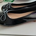 Women's Red Patent Leather Ballet Flats - Classic Round Toe Slip-On Shoes with Bow Detail for Casual and Office Wear