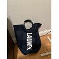 Cesto grande para la colada de 80 litros, cesto para la ropa sucia, cesto para la ropa sucia, cestas plegables e impermeables para la colada con asas de aluminio protegidas con espuma para la colada, dormitorio, familia