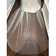 Velo de boda elegante y lujoso de una sola capa velos de catedral con tul de color puro vestido para impresionar