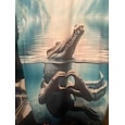 Men's Crocodile Funny T Shirt Short Sleeve T shirt 3D Print Crew Neck Shirt Exaggerated Designer Party Holiday Blue Summer Spring Clothing Apparel S M L XL XXL XXXL