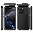 telefon Etui Til iPhone 16 15 14 Pro Max Plus iPhone 13 12 11 Pro Max Mini Ekstra kraftig Støtsikker Herdet glass Metall