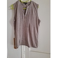 Dame Camisole Tank Top Uten Ermer Drapert V-Hals Taupe Teksturert Lett Elegant Sommer Top Casual til Formell Allsidig Bruk