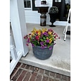 Lot de 20 bouquets de fleurs artificielles pour décoration extérieure, fausses fleurs en soie, résistantes aux UV, fausses plantes, marguerite artificielle, eucalyptus, pour jardin, cour, porche,