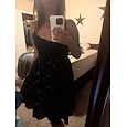 Dámské Mini šaty Volnočasové šaty Letní šaty Slip Dress Boho šaty Vinobraní Dovolená Denní Jdeme ven Běžný Květinový Bez rukávů Popruhy Černá Bílá Léto