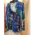 Camicia da Donna Tunica Button Down Colletto Manica Lunga Grafica Florale Casual Stampa Regolare Lavoro Quotidiana Bianca Gialla Rosa Rossa Blu Primavera Autunno Inverno