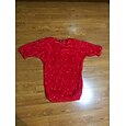 vestito casual da donna mini abito peloso patchwork casual scollo a V manica lunga colore rosso vino