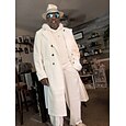 Per uomo Cappotto invernale Peacoat Attività commerciale Informale Inverno Poliestere Antivento Tenere al caldo Capispalla Abbigliamento Moda Informale non-stampa Colore puro Tasche Colletto alla
