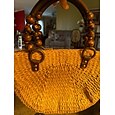 borsa tote in paglia intrecciata fatta a mano da donna – borsa da spiaggia estiva boho con manici in perline di legno, borsa a tracolla casual di grande capacità per vacanze, shopping e viaggi