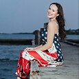 Abito Maxi Patriottico Donna Vestito Da Sole A Linea Vestito Al Slittamento Vacanza Casual Uscita Spiaggia Vestibilità Regolare Grafica Bandiera Nazionale Senza Maniche V Collo Rosso Estate Primavera