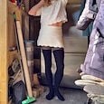Per donna Calze Calzini a crimpare alti fino alla coscia Per tutte le stagioni Collant Tenere al caldo Elasticizzato A maglia Di tendenza Casual / quotidiano blu navy Nero Bianco Taglia unica