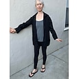 Per donna Camicia Camicie di cotone e lino Camicia di lino Abbottonare Semplice Quotidiano Elegante Essenziale Manica Lunga Colletto a Camicia Top Regolari Lavoro Quotidiano Ferie Bottoni Nero Bianco