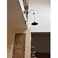 vintage retro wandlamp wandlamp platte wandlamp industriële stijl zwart metallic verstelbare wandverlichtingsarmatuur met katrolontwerp 110-240v