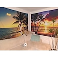 wandtapijt art deco deken gordijn picknicktafelkleed hangend huis slaapkamer woonkamer slaapzaal decoratie polyestervezel strand serie kokospalm witte wolk zonsondergang gloed zonsondergang tij