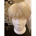 Short Pixie Cuts Hair Wigs Ombre Platinum Blonde Natural Straight Heat Resistant Synthetic Wigs with Bangs Natural Daily Use Wig