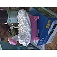 Bathing Pink Bathtub Skeleton Character Statue Resin Gothic Skull Sculpture with Bubble Bath Ornament for Bathroom Home Office Desk Decoration
