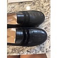 mocassini casual neri slip-on da donna – design comodo in pelle scamosciata e motivo coccodrillo, calzature eleganti per tutti i giorni