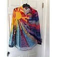 Camicia da Donna Tunica Button Down Colletto Manica Lunga Grafica Florale Casual Stampa Regolare Lavoro Quotidiana Bianca Gialla Rosa Rossa Blu Primavera Autunno Inverno