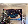 Chrismas Hanging Tapestry Christmas Tree Stars Ornament Balls Gift Boxes Large Wall Art Mural Decor Blanket Curtain Holiday Home Bedroom Living Room Festive Party Seasonal Celebration Decoration