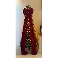 Christmas Extra Large Velvet Bows Christmas Tree Topper Burgundy Holiday Decoration Hanging Ornament for Xmas Tree, Festive Bow for Home Party Decor