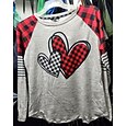 Camiseta de Corazón de San Valentín para Mujer Casual Impresión de Manga Larga Tops Largos Cuello Redondo Diario Amarillo Rojo Azul Primavera y Otoño