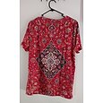 Camiseta Boho de Mujer Gráfico Floral Paisley Bohemia Vintage Estilosa Manga Corta Cuello en V Tops Regulares Diario Salida Fin de Semana Estampado Negro Rojo Azul Naranja Gris Verano Primavera