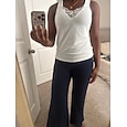 Débardeur pour femmes hauts de sortie débardeur de concert noir blanc bleu uni patchwork dentelle sans manches fête quotidien basique sexy décolleté réguliers S
