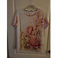 Mujer Camiseta Estampado Floral Graphic Plantas Vintage Elegante Clásico Manga Corta Cuello Barco Tops regulares Diario Fin de semana Azul Piscina Rosa Rojo Beige Verano Primavera Otoño Invierno