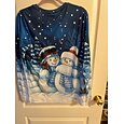Camiseta de Navidad para mujer gráfico moda vintage elegante de manga larga cuello redondo regular estampado diario fin de semana blanco rojo azul primavera otoño invierno
