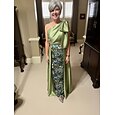 Corte A Hasta el Suelo Bordado con cuentas Vestido formal Vestido de madre de la novia Vestidos de noche Vestido de baile con sobrefalda Vestimenta formal Elegante Vintage Reluciente Sin Mangas Un